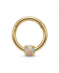 Zahav Jewelry - 10K Solid 16G Opal Round Clicker Hoop - Lyst