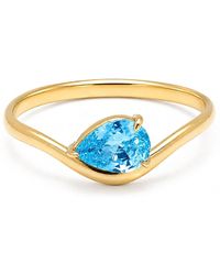 Belinda Jewelz - Swiss Wavy Solitair Birthstone Ring - Lyst