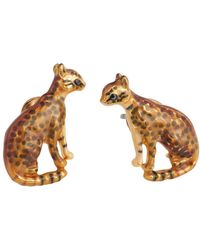 Fable England - Fable Enamel Bengal Cat Stud Earrings - Lyst