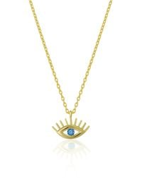 Spero London - Aqua Eye Evil Eye Sterling Necklace - Lyst