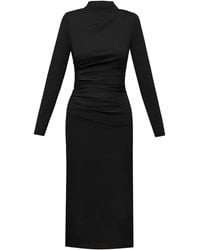 ALINA CERNĂTESCU - Kaira Mini Cocktail And Office Lyocell Draped Bodycon Dress - Lyst