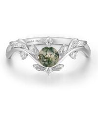 Azura Jewelry New York - Willow Moss Agate Ring Vermeil - Lyst