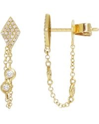 KAMARIA - Kite Chain Stud Diamond Earrings - Lyst