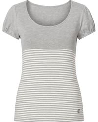 Conquista - Striped Short Sleeve Top - Lyst