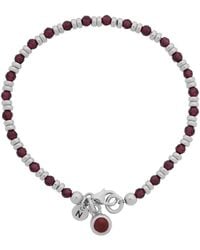 Nellou Jewellery - Linear Linear January Birthstone Bracelet Garnet Sterling - Lyst