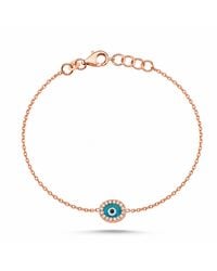 Ecce | Artisan Diamonds - 14K Solid Chain Mini Ellipse Double Side Diamond Eye See You Bracelet - Lyst