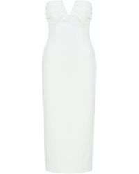 NAZLI CEREN - Miora Crepe Midi Dress In Vanilla Ice - Lyst