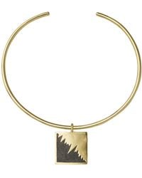Zeworks - Sahara Blues – Mana Handcrafted Brass Choker With Lava Stone Inlay - Lyst