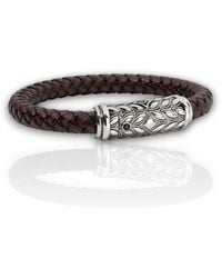 Daneila Léon - Sterling Leather Bracelet With Diamonds - Lyst