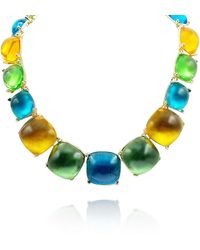 Michael Nash Jewelry - Multi Color Cushion Shaped Resin Necklace - Lyst