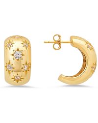 Kylie Harper - Chunky Celestial Statement Hoop Earrings - Lyst