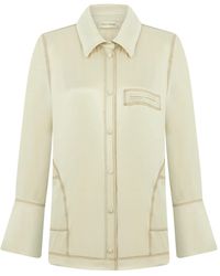 Nocturne - Neutrals Contrast Topstitched Shirt - Lyst