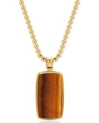Nialaya - Tiger Eye Dog Tag Necklace - Lyst