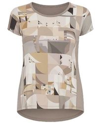 Conquista - Short Sleeved Geometric Print Top - Lyst