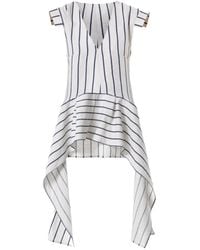 Metamorph - Asymmetric Linen Top On Stripes - Lyst