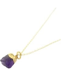 Harfi - Raw Amethyst Plated February Birthstone Crystal Necklace - Lyst