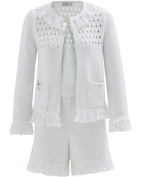 Peraluna - Miyoki Knitted Crop Cardigan & Shorts Matching Set - Lyst