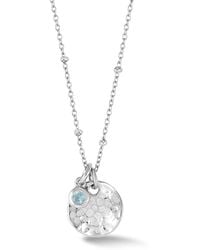 Dower & Hall - Hammered Disc & Aquamarine Array Necklace - Lyst