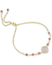 MOUNIR LONDON - Cushion Cut Rose Quartz Slider Bracelet - Lyst