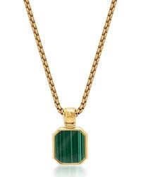Nialaya - Necklace With Square Malachite Pendant - Lyst