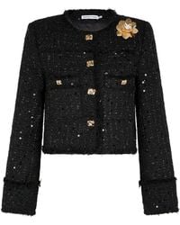 Sour Figs - Sequined Brooch-Detail Bouclé Tweed Jacket - Lyst