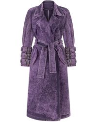 Khéla the Label - Voidwalker Trench Coat In Purple Acid Wash - Lyst