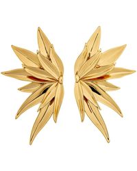 Crystals and Co - Fan Leaf Earrings - Lyst
