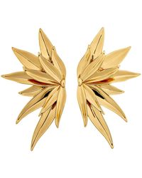 Crystals and Co - Fan Leaf Earrings - Lyst