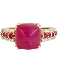 Artisan - Pyramid-Cut Ruby And Diamond Ring - Lyst