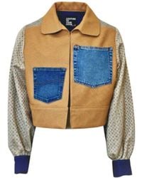 Couture to Your Door - Neutrals Upholstery Upcycled X Denim Jacket - Lyst