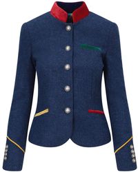 Beatrice von Tresckow - Navy Tweed Luisa Short Jacket - Lyst