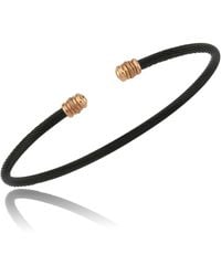 Ecce | Artisan Diamonds - 14K Solid Tipped Twist Bangle Bracelet - Lyst