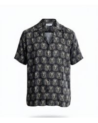 Stovaria - Twill Silk Shirt – Soft Baroque Bull Print Statement - Lyst