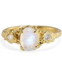 Isla Silver - Elegant Moonstone & Lab-Grown Diamond Ring - Lyst