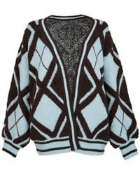 Saachi - Open Argyle Knit Cardigan - Lyst