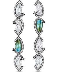 SALLY SKOUFIS - Nourish Drop Earrings With Natural Diamond & Made Cz Diamond Stimulant - Lyst