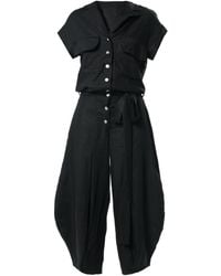 Metamorph - Relaxed Jumpsuit With Linen - Lyst