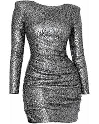Monice London - Bey Sequin Mini Dress- Gunmetal - Lyst