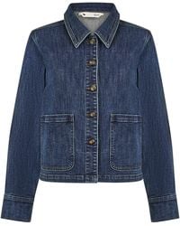 Yumi' - Denim Jacket With Patch Pockets - Lyst