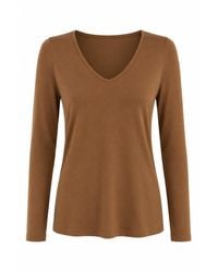 Conquista - Refined V-Neck Jersey Top - Lyst