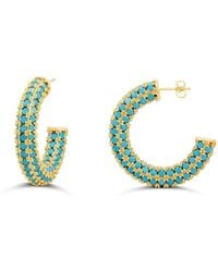 SHYMI - Colored Crystal Pave Hoop Earrings - Lyst