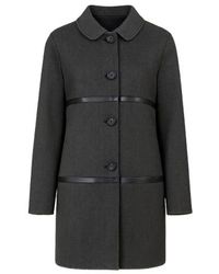 Conquista - Coat With Leather Look Detail - Lyst