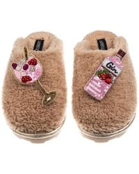 Laines London - Teddy Closed Toe Slippers With Gin & Fruit Glass Brooches - Lyst