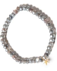 Goddess Charms - Neutrals Moon Stone Bracelet - Lyst