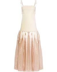 Amy Lynn - Neutrals Alexa Champagne Satin Puffball Dress - Lyst