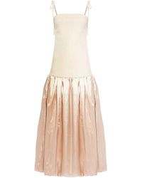 Amy Lynn - Neutrals Alexa Champagne Satin Puffball Dress - Lyst