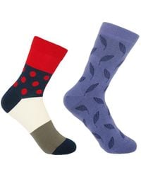 Peper Harow - Made in England - Scarlet Mayfair & Leaf Socks 2 Pack - Lyst
