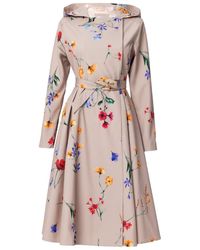 RainSisters - Beige Waterproof Trench Coat With Colourful Flower Print: Spring Bloom - Lyst