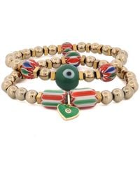 Ebru Jewelry - African & Beaded Heart Charm Bracelet Set - Lyst