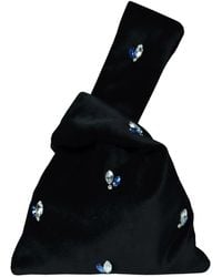 2KStyle - Blumarine Crystal Hand Embellished Velvet Mini Wristlet Pouch - Lyst